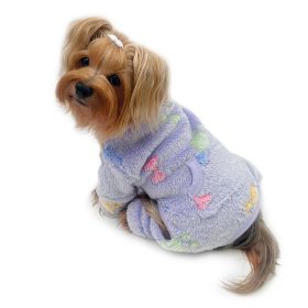Ultra Plush Colorful Bones/Paws Turtleneck Pajamas - L