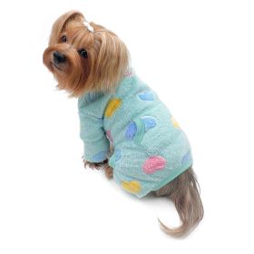 Ultra Plush Colorful Hearts Turtleneck Pajamas - Blue - M