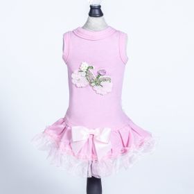 Bicycle Dog Dress (Color: Pink, Size: XXS)