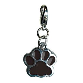 Shiny Paw Print Enamel Charm (Color Options: Black)
