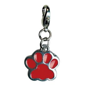 Shiny Paw Print Enamel Charm (Color Options: Red)