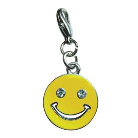 Happy Face with Sparkling Eyes Enamel Charm (Color Options: Yellow)