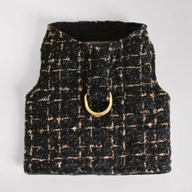 Chantel Tweed Dog Harness (Color Options: Black, Size: S)