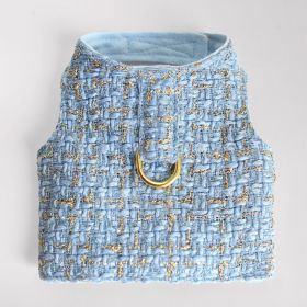 Chantel Tweed Dog Harness (Color Options: Baby Blue, Size: S)