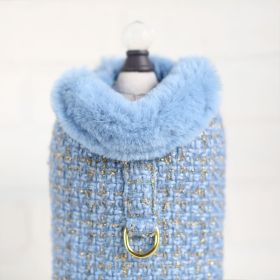 Chantel Tweed Dog Coat (Color Options: Blue, Size: S)