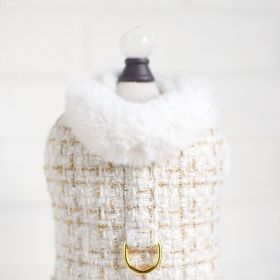 Chantel Tweed Dog Coat (Color Options: Cream, Size: S)