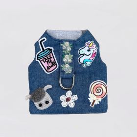 Cool Pup Dog  Harness (Color Options: Blue Flowers, Size: XS)