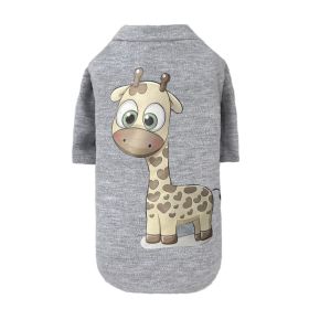 Cutie Dog Tee (Color Options: Light Grey Giraffe, Size: M)