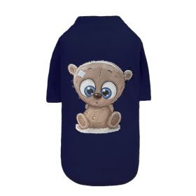 Cutie Dog Tee (Color Options: Navy Teddy Bear, Size: L)