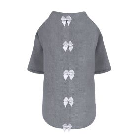 Dainty Bow Sweater (Color Options: Pewter, Size: S)