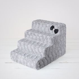 Luxury Pet Stairs (Color Options: Dove Grey, Select: 4-Step)