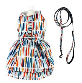 Chic Raindrop Harness Dress with Matching Leash (Size: XS)