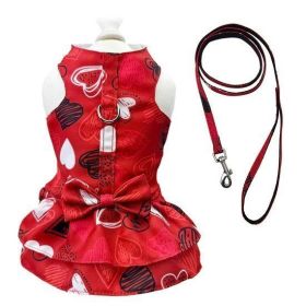 Abstract Hearts Harness Dress with Matching Leash (Size: XS)