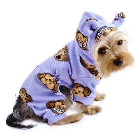 Silly Monkey Fleece Hooded Pajamas (Color Options: Lavender, Size: XS)