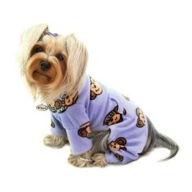 Silly Monkey Fleece Turtleneck Pajamas (Color Options: Lavender, Size: XS)