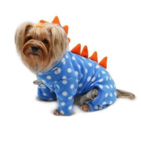 Polka Dots DINO Fleece Hooded Bodysuit/Pajamas (Size: XS)