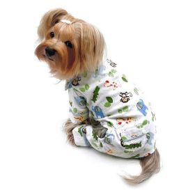 Zoo Animals Flannel Pajamas with 2 Pockets (Size: XS)