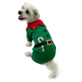 Shimmery Candy Cane Elf Bodysuit (Size: XS)