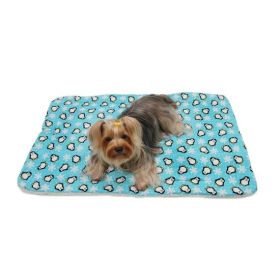 Penguins & Snowflakes Flannel/Ultra-Plush Blanket (Color Options: Turquoise)