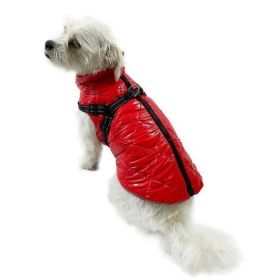 Water Resistant Puffy Vest with Built-In Harness (Size: XS)