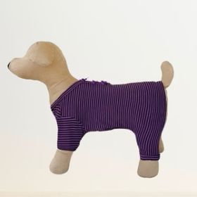 Sweet Dreams Dog Pajamas (Color Options: Striped Purple, Size: M)