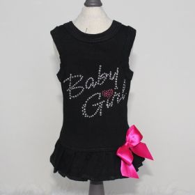 Baby Girl Dog Dress Collection (Color Options: Black, Size: XXS)