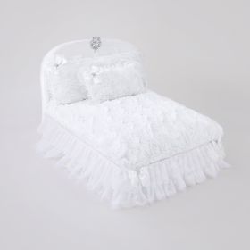 Enchanted Nights Dog Bed (Bed Color: Snow White, Accent Bow Color: Antique Pink)