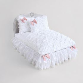 Enchanted Nights Dog Bed (Bed Color: Sterling Silver, Accent Bow Color: Antique Pink)