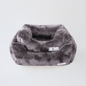 Luxe Dog Bed (Color Options: Pewter, Size: S)