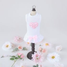 Puff Heart Dog Dress (Color Options: Pink, Size: XXS)