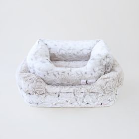 Deluxe Dog Bed (Color Options: Pearl Leopard, Size: S)