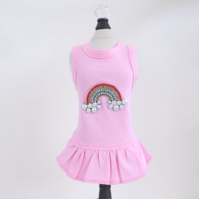 Rainbow Dog Dress (Color Options: Pink, Size: XXS)