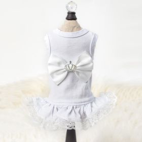 Royal Princess Dog Dress (Color Options: White, Size: XXS)