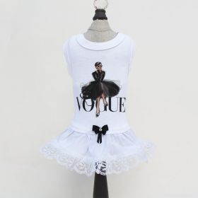 Vogue Dog Dress (Color: White, Size: XXS)